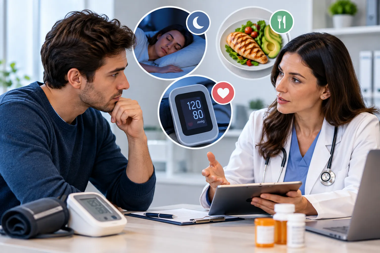 Healthcare professional reviewing Adderall side effects and patient safety.