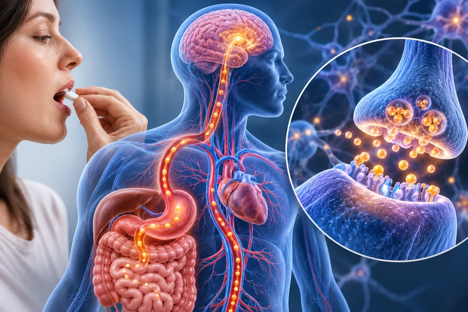 How Adderall is absorbed and affects brain neurotransmitters